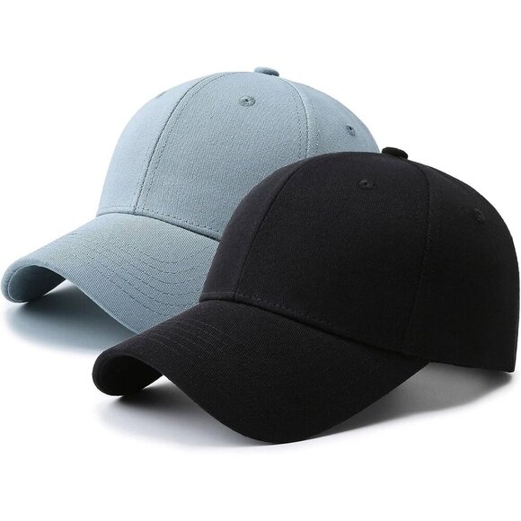 2 Packs Black+bluish-grey Baseball Cap Golf Dad Hat For Men And Women main image 4